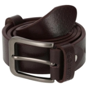 Imagine Curea din piele naturală cu cataramă metalică - Maro 110 cm