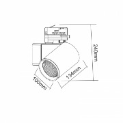 Imagine Spot LED 40W pentru șină 230V lumină albă 38°-NEGRU
