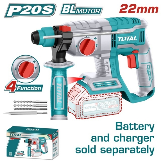 Imagine Ciocan rotopercutor TOTAL 2J Li-Ion 20V
