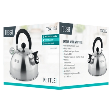 Arată detalii pentru Ceainic cu fluier din oțel inoxidabil 1.8L Teesa Imagine Ceainic cu fluier din oțel inoxidabil 1.8L Teesa