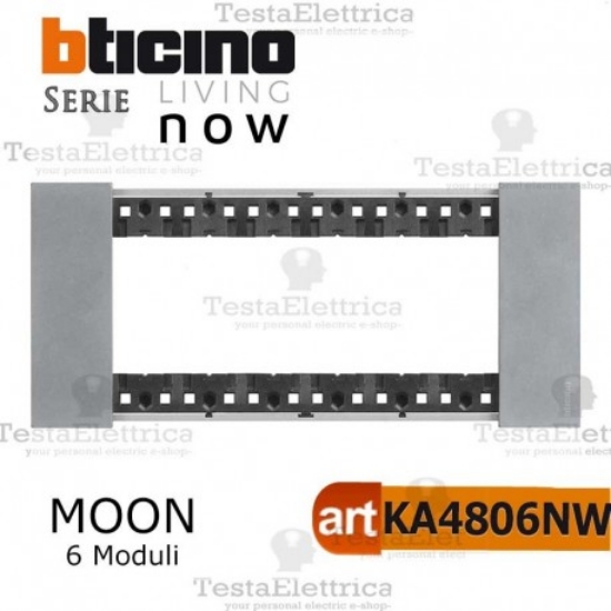 Imagine Rama ornament 6 module Bticino Living Now, finisaj MOON