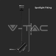 Imagine Suspensie V-TAC 7573, 1 x GU10, neagră, modernă