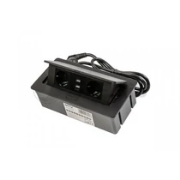Imagine Priză încorporabilă Avaro 1xSchuko 2xUSB A+C 1.5m negru