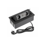 Imagine Priză încorporabilă Avaro 1xSchuko 2xUSB A+C 1.5m negru