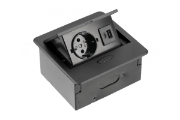Imagine Priză încorporabilă Avaro 1xSchuko 2xUSB A+C 1.5m negru