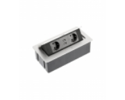 Imagine Priză încorporabilă în blat GTV AE-PBSUC2GS-10, 2 prize Schuko, 2 porturi USB 2.1A, cablu 1.5m, alb mat