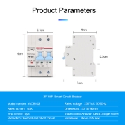 Imagine Întrerupător de circuit inteligent la suprasarcină și scurtcircuit Sinotimer WCB102