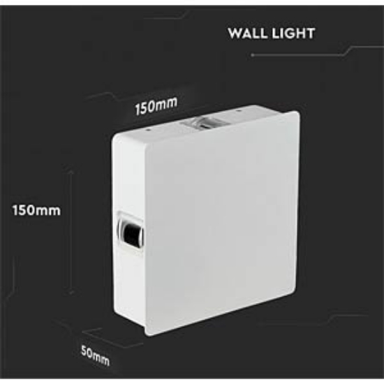 Imagine Aplica VTAC NEW Led 4W 3000K IP65 pătrată albă
