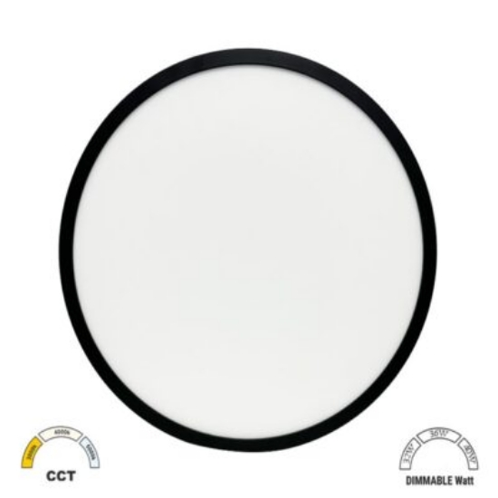 Imagine Plafonieră LED CCT Rotundă 40W-44W-48W 230V IP40 Negru