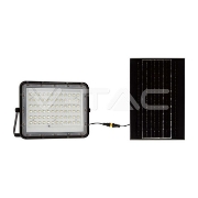 Imagine Proiector LED V-TAC 15W 1200lm Lumină Rece cu Panou Solar Negru IP65 Cablu 3m