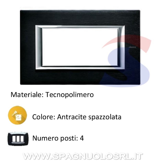 Imagine Placă decorativă 4 module Axolute antracit satinat