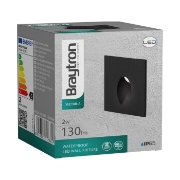 Imagine Corp de iluminat LED încastrat, pătrat, negru, 2W, 3000K, IP65