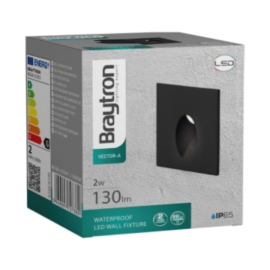 Imagine Corp de iluminat LED încastrat, pătrat, negru, 2W, 3000K, IP65
