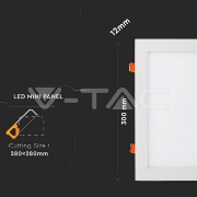 Imagine Panou LED Mini Pătrat V-TAC 24W 4500K Aluminiu