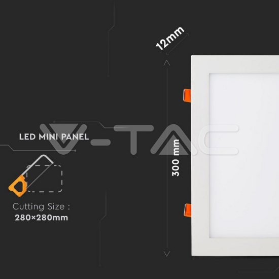 Imagine Panou LED Mini Pătrat V-TAC 24W 4500K Aluminiu
