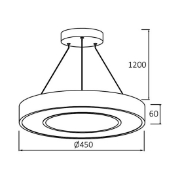 Imagine Plafonieră LED suspendată 36W 3000/4000/6500K BLADE RND