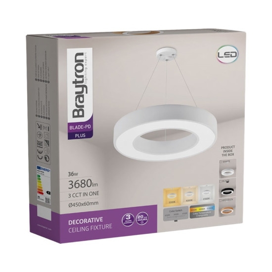 Imagine Plafonieră LED suspendată 36W 3000/4000/6500K BLADE RND