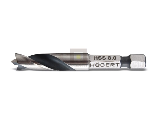 Imagine Burghiu lemn 8,0 mm x 60mm coadă hexagonală