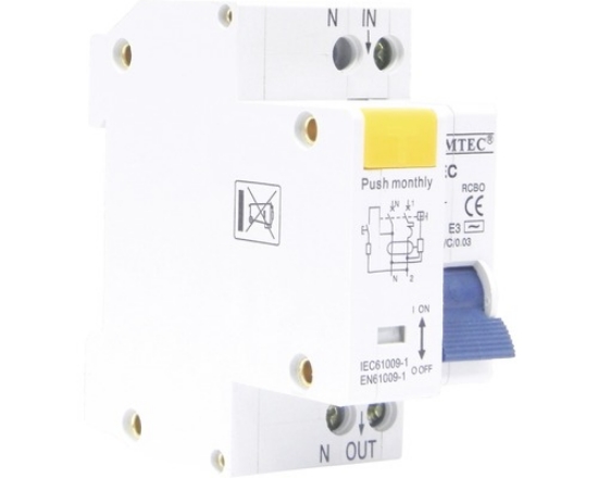Imagine Siguranță automată diferențială combinată 25A 0.03A 4.5kA C Comtec