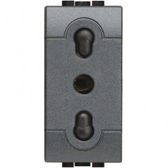 Imagine Priză standard italiană 10/16A modulară 1M gri închis L4180