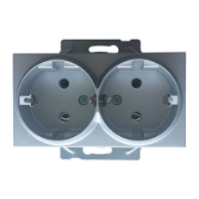 Imagine Priza Schuko Dublă Karre Plus Panasonic Argintiu