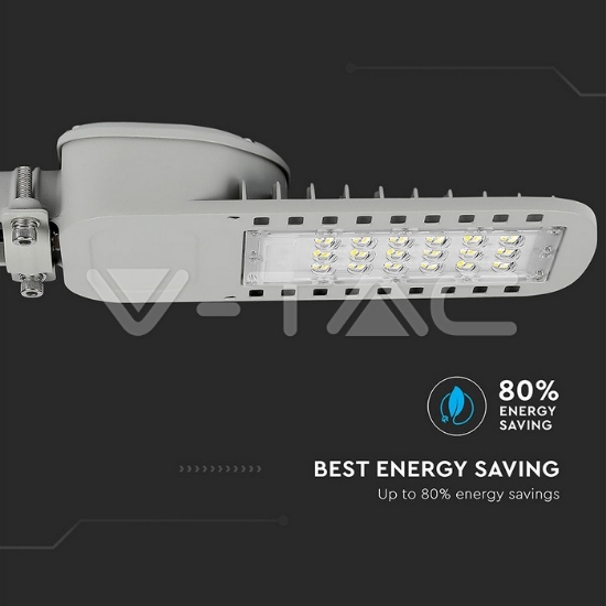 Imagine Corp de iluminat stradal LED V-TAC PRO VT-34ST 30W cu chip Samsung, 6400K, 120lm/W, IP65, 5 ani garanție