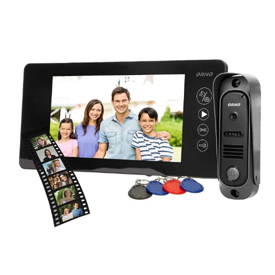 Imagine Videointerfon pentru o familie ARCUS ORNO OR-VID-JS-1053/B, color, monitor ultra-plat LCD 7", control automat al portilor, 9 sonerii, infrarosu, deschidere cu ajutorul etichetelor de proximitate, negru