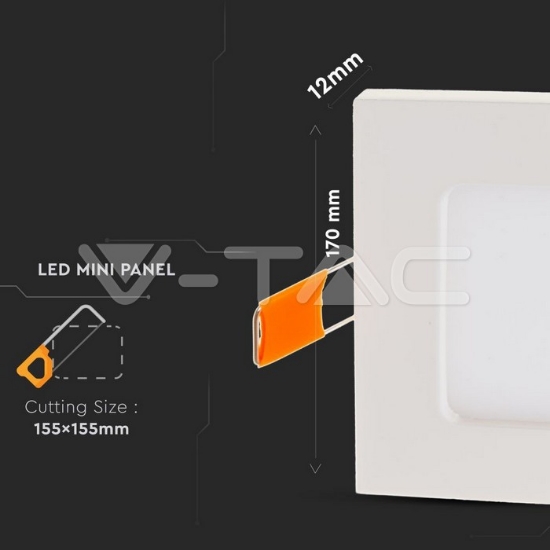Imagine Spot LED Mini Pătrat V-TAC 12W 4500K