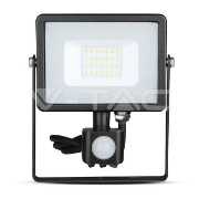 Imagine Proiector LED SMD 20W 6400K IP65 cu senzor de mișcare V-TAC Negru