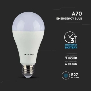 Imagine Bec LED A70 cu acumulator E27 9W 6400K alb rece