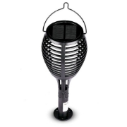 Imagine Stâlpișor LED Solar de Grădină 8W cu Senzor de Lumină, Înălțime Reglabilă, Corp Alb/Negru, IP65