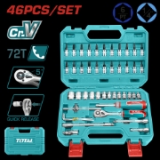 Imagine TOTAL - Trusă de chei tubulare 1/4" cu antrenor 46 piese (Industrial)