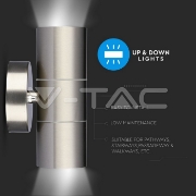 Imagine Aplica de perete V-TAC VT-7622, corp din oțel inoxidabil, 2 direcții, IP44
