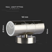 Imagine Aplica de perete V-TAC VT-7622, corp din oțel inoxidabil, 2 direcții, IP44