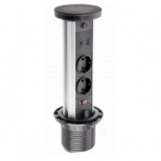 Imagine Priză încorporabilă în mobilier Camino 2x Schuko, USB-A, USB-C, Inducție, cablu 1.5 m, negru, GTV