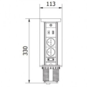 Imagine Priză încorporabilă în mobilier Camino 2x Schuko, USB-A, USB-C, Inducție, cablu 1.5 m, negru, GTV