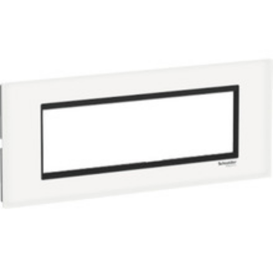 Imagine Ramă ornament Schneider Easy Styl 7 module Sticlă Alb/Negru