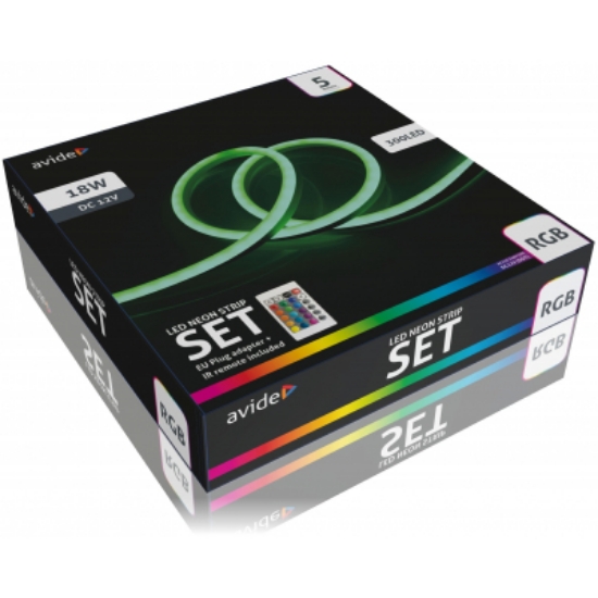 Imagine Bandă LED Neon RGB 12V cu telecomandă 5m Avide