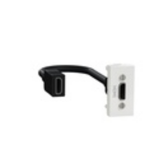 Imagine Priză HDMI precablată 1 modul Schneider Noua Unica, alb