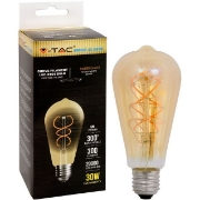 Imagine Bec LED ST64 E27 5W cu filament 2200K alb cald model vintage