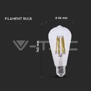 Imagine Bec LED ST64 E27 4W cu filament 3000K model Edison