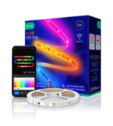 Imagine Banda LED RGBIC inteligentă Nous F4, Wi-Fi, sincronizare muzică, control vocal, 18W, lumină colorată, 5m
