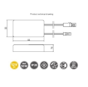 Imagine Comutator Tactil 12V 50W Cablu 15cm