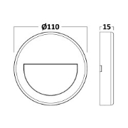 Imagine Aplica LED Vekta-B Rotundă Albă 3W 3000K IP65
