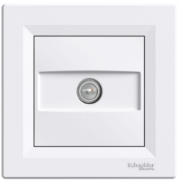 Imagine Priză TV de capăt Asfora, albă, cu ramă inclusă