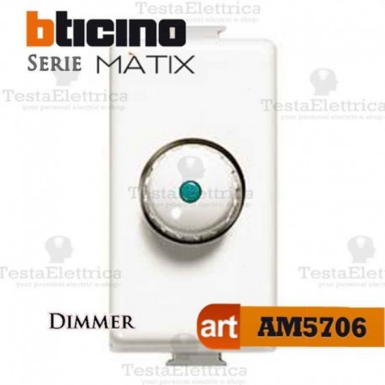 Imagine Variator rotativ 100-500W modular 1M alb Bticino Matix AM5706