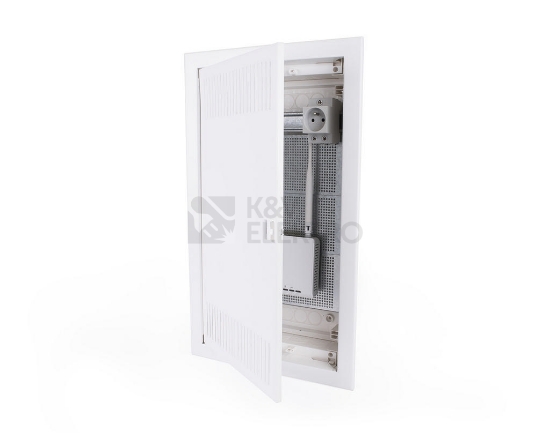 Imagine Tablou de distribuție 24 module Noark cu ușă albă din tablă plată încastrată 2 rânduri KLV PMF-MM 24