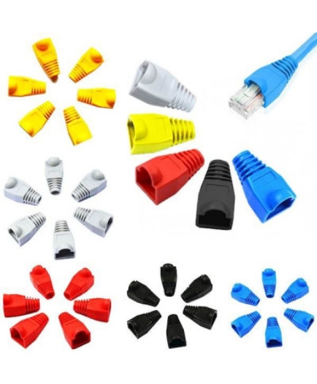 Imagine Manson de protecție mufă RJ45 albastru, set 100 bucăți