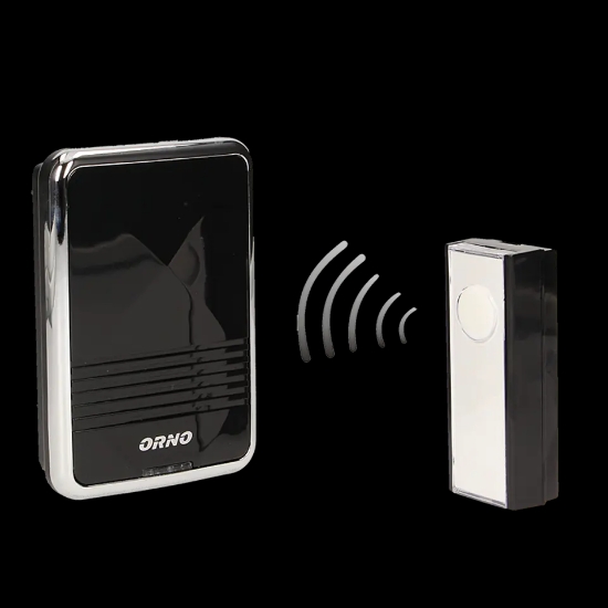 Imagine Sonerie wireless ORNO CALYPSO II DC OR-DB-QS-159, 230V, 300 m, 36 tonuri, 3 moduri de semnalizare, IP44, negru
