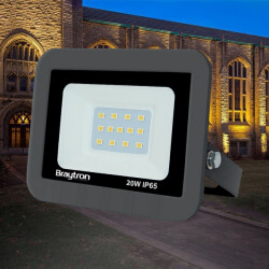 Imagine Proiector LED Slim Braytron 20W 3IN1 IP65 Alb